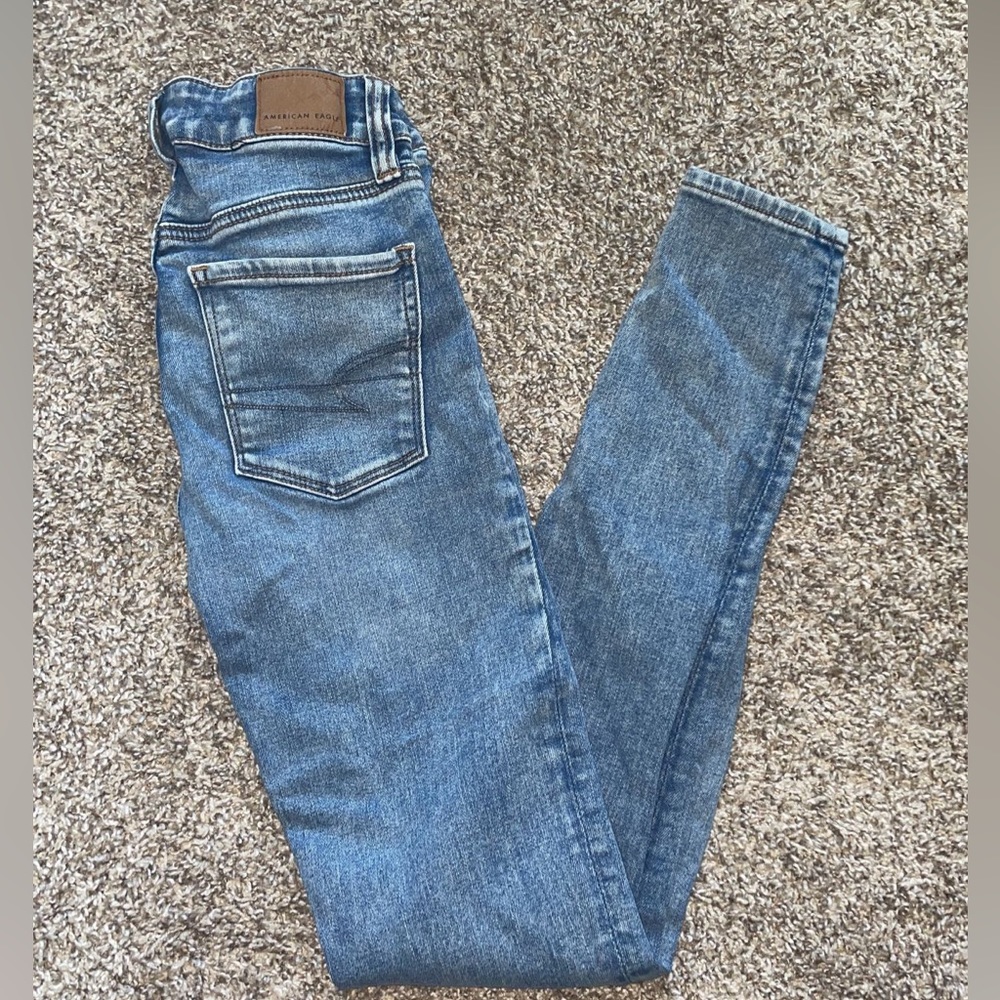 Light denim American Eagle Outfitters Next Level Stretch Hi-Rise Jeggings
